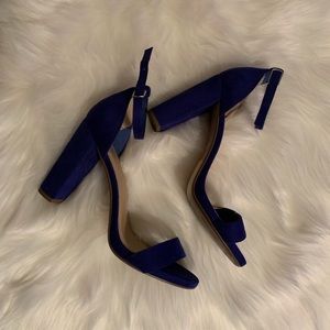 ⚡️Cobalt blue chunky heel ankle strap heel